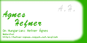 agnes hefner business card