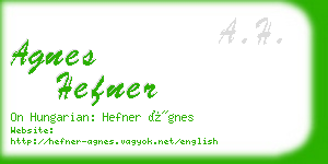 agnes hefner business card